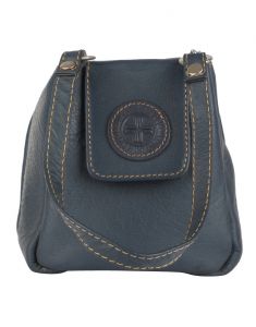 Clutches - JL Collections Women's Leather Navy Blue Vanity Pouch