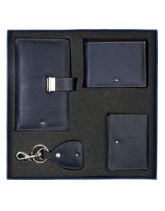 Men's Accessories - JL Collections Navy Blue Men's & Women's Leather Gift Sets (Pack of 4)