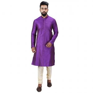 Kurta Sets (Men's) - Limited Edition Cotton Silk Regular Fit Self Design Kurta Pajama ( Code - Akakkuset043)