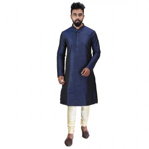 Kurtas (Men's) - Limited Edition Cotton Silk Regular Fit Self Design Kurta Pajama ( Code - Akakkuset00047)