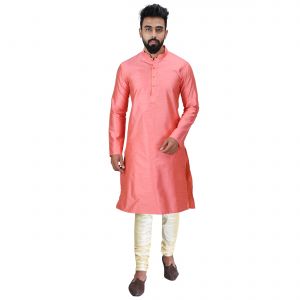 Kurta Sets (Men's) - Limited Edition Cotton Silk Regular Fit Self Design Kurta Pajama ( Code - Akakkuset048)