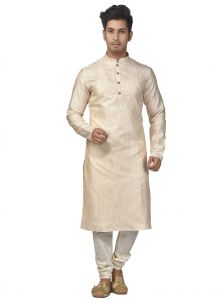 Men's Wear - Limited Edition Cotton Silk Regular Fit Self Design Kurta Pajama ( Code - Akakkuset101)
