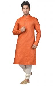 Kurta Sets (Men's) - Limited Edition Cotton Silk Regular Fit Self Design Kurta Pajama ( Code - Akakkuset102)