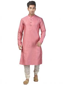 Kurta Sets (Men's) - Limited Edition Cotton Silk Regular Fit Self Design Kurta Pajama ( Code - Akakkuset110)