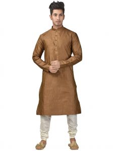 Apparels & Accessories - Limited Edition Cotton Silk Regular Fit Self Design Kurta Pajama ( Code - Akakkuset111)