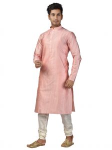 Apparels & Accessories - Limited Edition Cotton Silk Regular Fit Self Design Kurta Pajama ( Code - Akakkuset118)