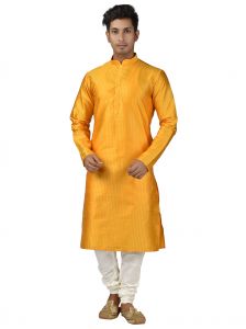 Men's Wear - Limited Edition Cotton Silk Regular Fit Self Design Kurta Pajama ( Code - Akakkuset125)