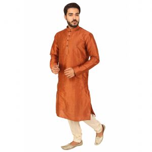 Men's Wear - Limited Edition Cotton Silk Regular Fit Self Design Kurta Pajama ( Code - Akakkuset0047)