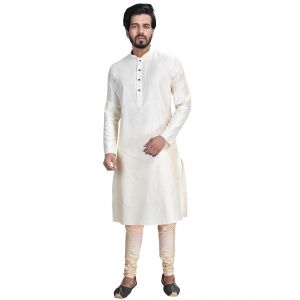 Apparels & Accessories - Limited Edition Cotton Silk Regular Fit Self Design Kurta Pajama ( Code - Akakkuset08)
