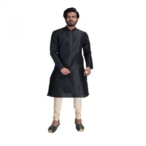 Men's Wear - Limited Edition Cotton Silk Regular Fit Self Design Kurta Pajama ( Code - Akakkuset021)