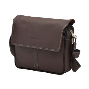 Messenger bags - AQUADOR Messenger bag with brown faux vegan leather(AB-S-1515-Brown)