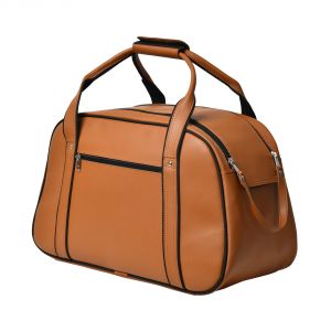 Duffle Bags - AQUADOR Duffle Bag with Tan faux vegan leather(AB-S-1438-Tan)