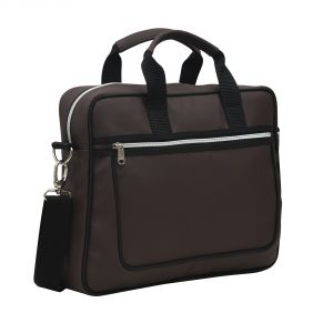 Laptop Bags - AQUADOR laptop cum messenger bag with brown faux vegan leather- ( Code -AB-S-1467-Brown)