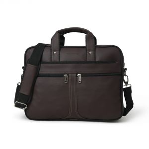 Duffle Bags - AQUADOR laptop cum messenger bag with Brown faux vegan leather(AB-S-1526-BROWN)