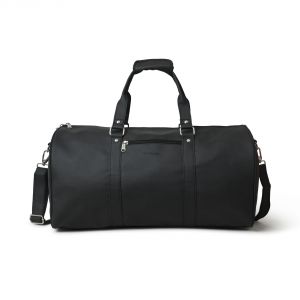 Travel Bags - AQUADOR Black faux vegan leather Duffel Bag (AB-S-1527-BLACK)