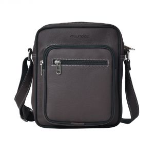 Messenger bags - AQUADOR Messenger bag with brown faux vegan leather(AB-S-1514-BROWN)