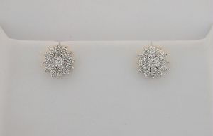 Diamond Jewellery - Avsar Real Diamond Flower Shape Earrings