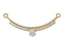 Diamond Jewellery - Avsar Real Gold and Diamond 27 Stone Single Line Shape Traditional Mangalsutra Pendant AVN021