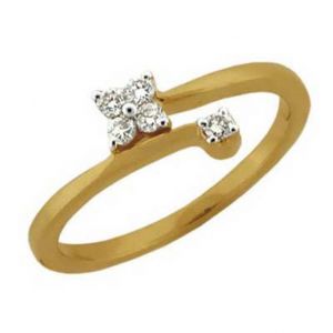 Diamond Rings - Ag Silver & Real Diamond Kriti Ring ( Code - AGSR0145N )