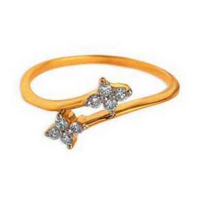 Diamond Rings - Ag Silver & Real Diamond Swara Ring ( Code - AGSR0153N )