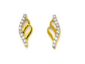 Avsar Gold Jewellery - Avsar Real Gold and Diamond  Naina Earring ( Code - AVE112N )