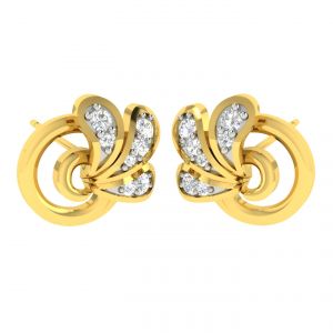 platinum,port,mahi,ag,avsar,la intimo,fasense,oviya Women's Clothing - Avsar Real Gold and Diamond Tejal Earring (Code - AVE362A)