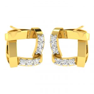 Diamond Earrings - Avsar Real Gold and Diamond Swara Earring (Code - AVE371A)