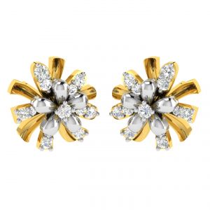 Diamond Earrings - Avsar Real Gold and Diamond Aditi Earring (Code - AVE373A)