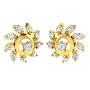 Diamond Jewellery - Avsar Real Gold and Diamond Karish Earring (Code - AVE374A)