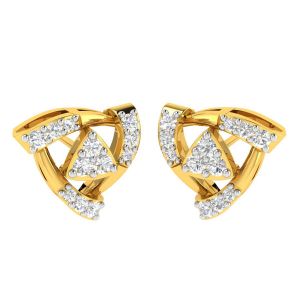 Avsar Diamond Earrings - Avsar 18 (750) Yellow Gold and Diamond Jaya Earring (Code - AVE421A)