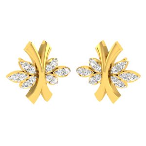 Diamond Earrings - Avsar 18 (750) Yellow Gold and Diamond Bhavika Earring (Code - AVE428A)