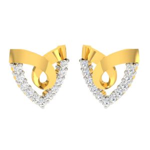 platinum,port,ag,avsar,la intimo,fasense,oviya Women's Clothing - Avsar 18 (750) Yellow Gold and Diamond Anjali Earring (Code - AVE429A)