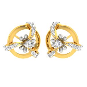 Diamond Earrings - Avsar 18 (750) Yellow Gold and Diamond Trisha Earring (Code - AVE434A)