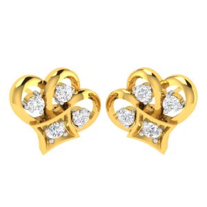Diamond Earrings - Avsar 18 (750) Yellow Gold and Diamond Sonal Earring (Code - AVE438A)
