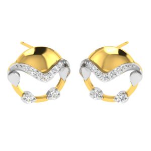 Diamond Earrings - Avsar 18 (750) Yellow Gold and Diamond Chitra Earring (Code - AVE453A)