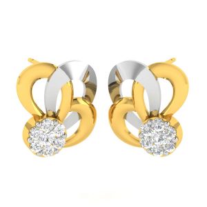 Diamond Earrings - Avsar 18 (750) Yellow Gold and Diamond Sadhana Earring (Code - AVE457A)