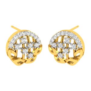 Avsar Diamond Earrings - Avsar 18 (750) Yellow Gold and Diamond Sakshi Earring (Code - AVE462YA)