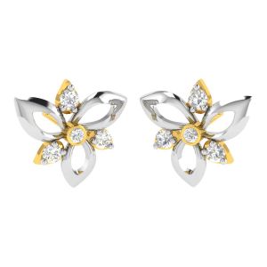 Diamond Earrings - Avsar 18 (750) Yellow Gold and Diamond Mayuri Earring (Code - AVE465YA)