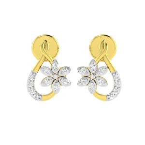Gold Earrings - Avsar 14K (585) Gold Earring AVE477YB