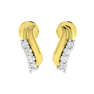 Gold Earrings - Avsar 14K (585) Gold Earring AVE478YB
