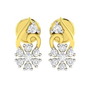 Gold Earrings - Avsar 14K (585) Gold Earring AVE479YB