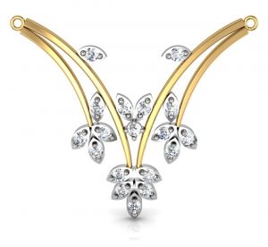 Avsar Diamond Jewellery - Avsar Real Gold and Diamond  Mangalsuta  AVM008
