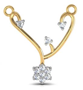 Precious Jewellery - Avsar Real Gold and Diamond Gaytri Mangalsuta  AVM018