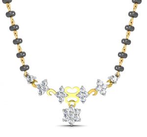 Mangalsutras - Avsar Real Gold and Cubic Zirconia Stone Mangalsutra( Code - AVM058YBN )