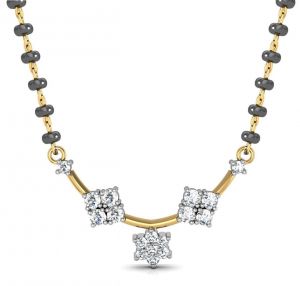 Mangalsutras - Avsar Real Gold and Cubic Zirconia Stone Mangalsutra( Code - AVM071YBN )
