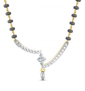 Precious Jewellery - Avsar Real Gold and Cubic Zirconia Stone Mangalsutra( Code - AVM078YBN )