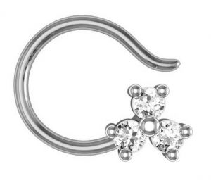 Nose pins & nose rings - Avsar Real Gold and Diamond Geeta Nose Ring  ( Code - AVN005WN )