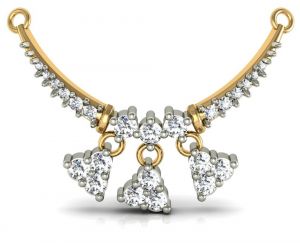 Precious Jewellery - Avsar Real Gold and Cubic Zirconia Stone Mangalsutra( Code - AVM006YBN )