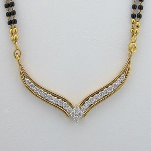 Gold mangalsutra - Avsar Real Gold and Diamond Kirti  Mangalsuta  ( Code - AVN008TN )