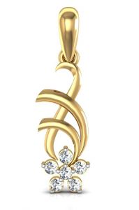 Gold Jewellery - Avsar Real Gold and Cubic Zirconia Stone Tanavi Pendant( Code - AVP009YBN )